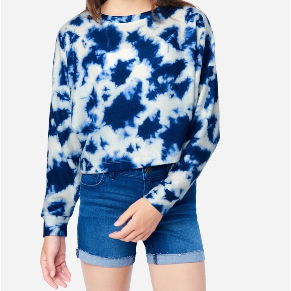 Justice Lightweight Tie-Dye Hacci Cropped Pullover L(12/14)